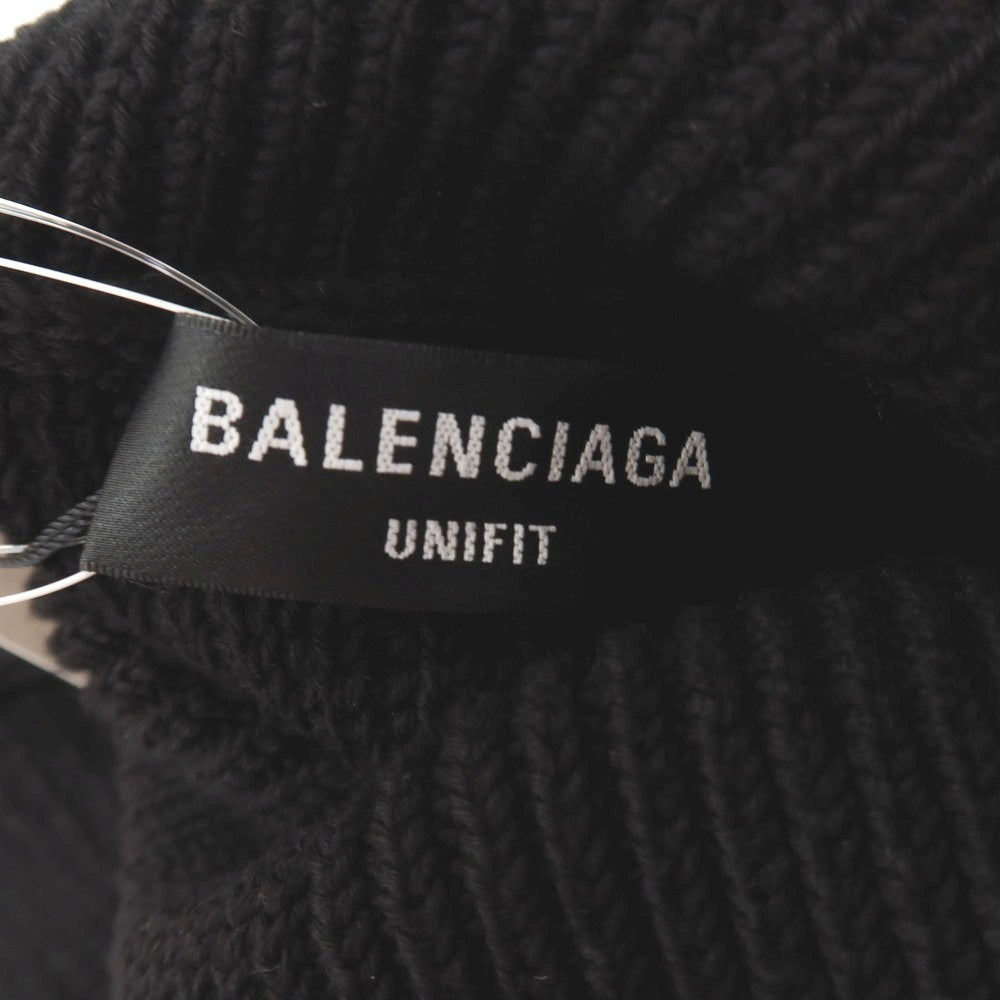 【中古】【未使用】バレンシアガ BALENCIAGA UNI FIT ミドルゲージ リブ編み コットンナイロン タートルネックニット ブラック【サイズS】【 状態ランクS 】【 ユニセックス 】