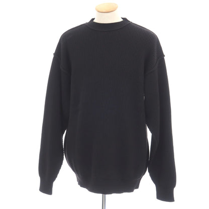 【中古】【未使用】バレンシアガ BALENCIAGA GARDROBE ミドルゲージ リブ編み コットンウール クルーネックニット ブラック【サイズXS】【 状態ランクS 】【 メンズ 】