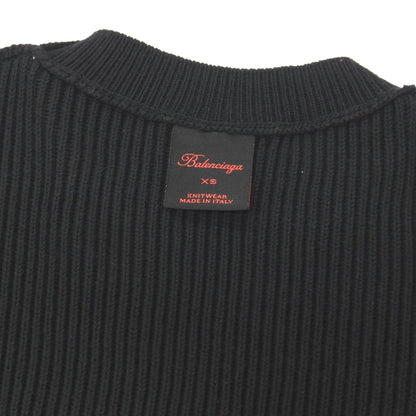 【中古】【未使用】バレンシアガ BALENCIAGA GARDROBE ミドルゲージ リブ編み コットンウール クルーネックニット ブラック【サイズXS】【 状態ランクS 】【 メンズ 】