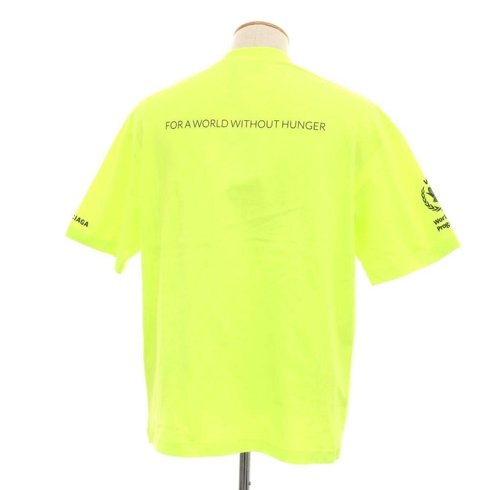 【中古】バレンシアガ BALENCIAGA World Food Programme コットン クルーネック 半袖Ｔシャツ ネオンライム【サイズXS】【 状態ランクB 】【 メンズ 】[CPD]