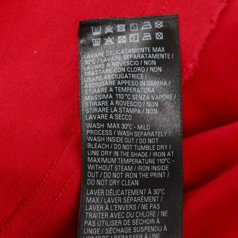 【中古】バレンシアガ BALENCIAGA ダメージ加工 コットン モックネック 半袖Ｔシャツ レッド【サイズ2】【 状態ランクA 】【 メンズ 】