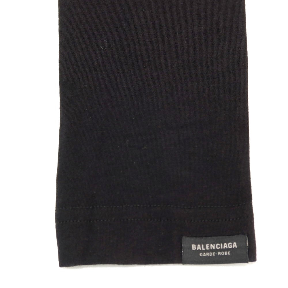 【中古】【未使用】バレンシアガ BALENCIAGA GARDE-ROBE コットンポリウレタン クルーネック 長袖Ｔシャツ ブラック【サイズS】【 状態ランクS 】【 メンズ 】[BPD]