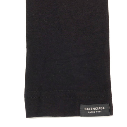 【中古】【未使用】バレンシアガ BALENCIAGA GARDE-ROBE コットンポリウレタン クルーネック 長袖Ｔシャツ ブラック【サイズS】【 状態ランクS 】【 メンズ 】