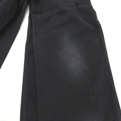 【中古】バレンシアガ BALENCIAGA コットン レイヤード風 ワイド デニムパンツ ジーンズ ブラックネイビー【サイズS】【 状態ランクB 】【 メンズ 】