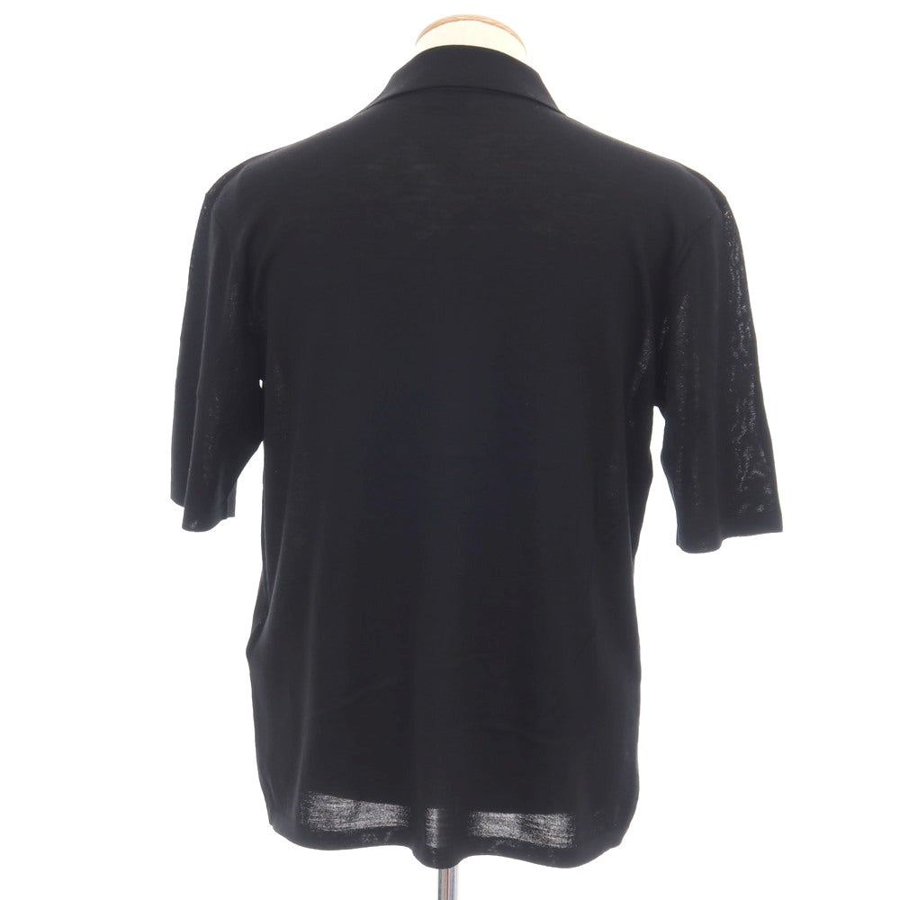 【中古】【未使用】サンローラン SAINT LAURENT ウール 半袖 ポロニット ブラック【サイズS】【 状態ランクS 】【 メンズ 】