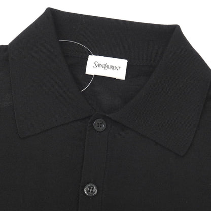【中古】【未使用】サンローラン SAINT LAURENT ウール 半袖 ポロニット ブラック【サイズS】【 状態ランクS 】【 メンズ 】