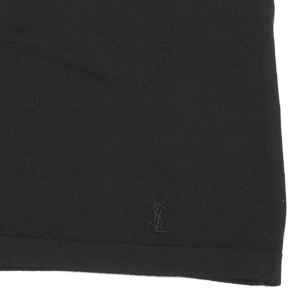 【中古】【未使用】サンローラン SAINT LAURENT ウール 半袖 ポロニット ブラック【サイズS】【 状態ランクS 】【 メンズ 】