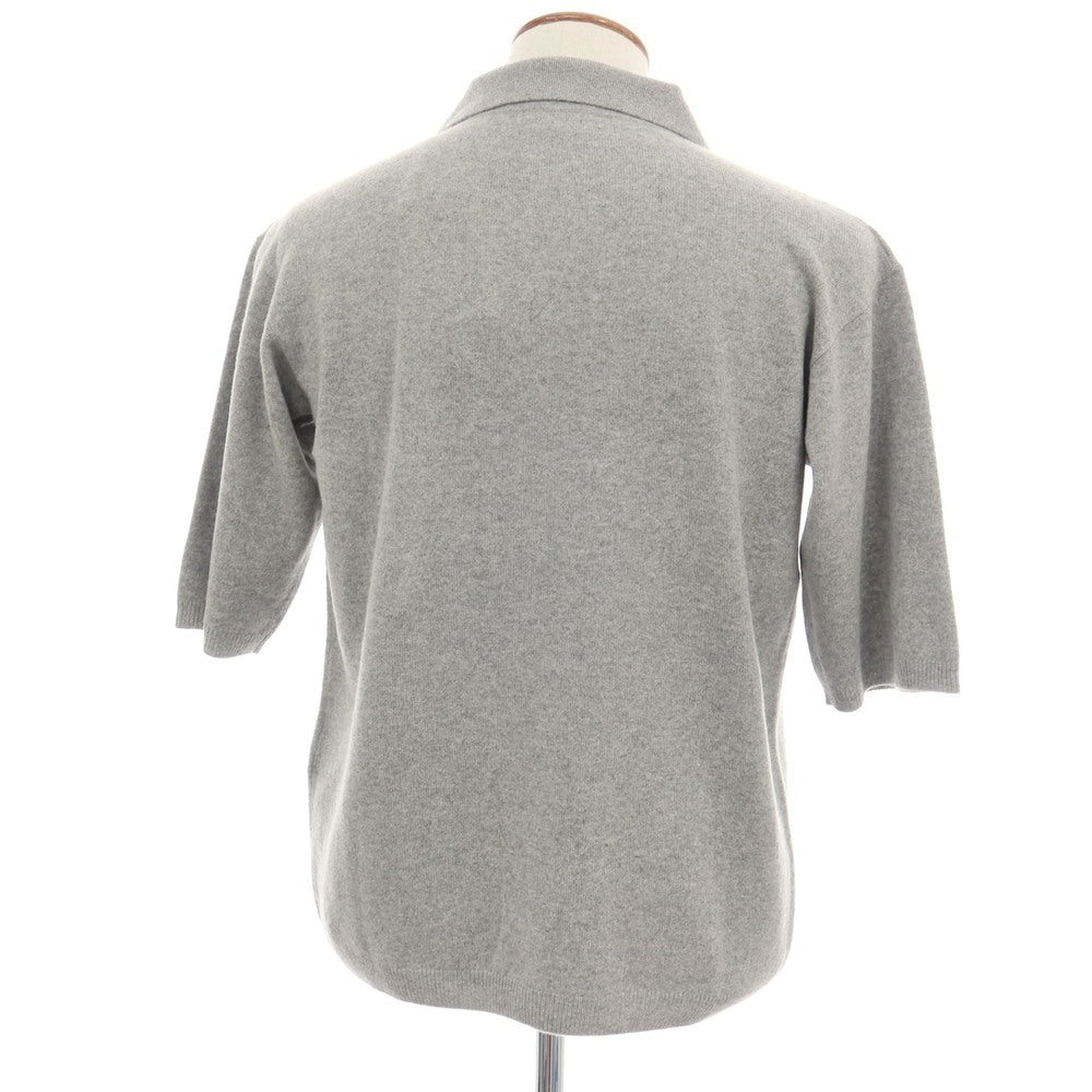 【中古】【未使用】サンローランパリ SAINT LAURENT PARIS スキッパー ウール 半袖 ポロニット グレー【サイズM】【 状態ランクS 】【 メンズ 】