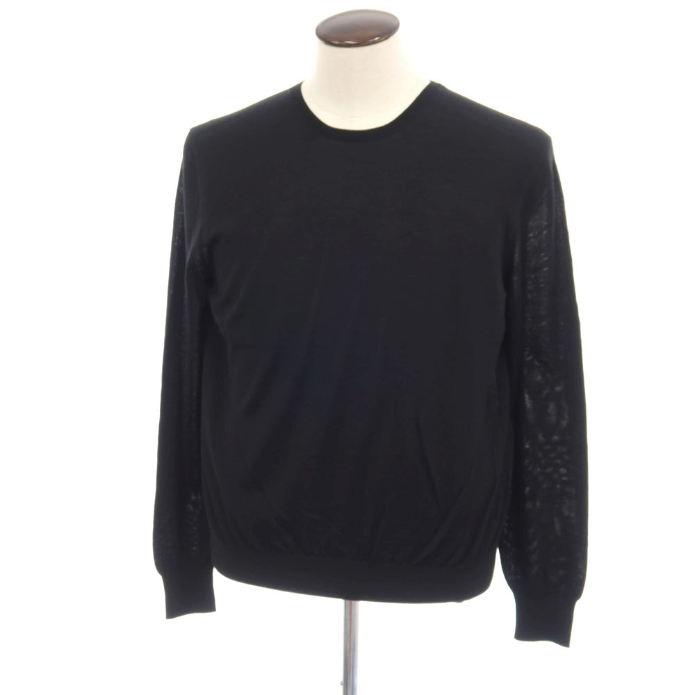 【中古】【未使用】サンローランパリ SAINT LAURENT PARIS ハイゲージ ウール クルーネックニット ブラック【サイズL】【 状態ランクS 】【 メンズ 】