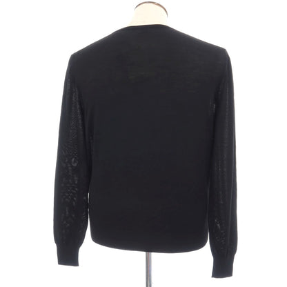 【中古】【未使用】サンローランパリ SAINT LAURENT PARIS ハイゲージ ウール クルーネックニット ブラック【サイズL】【 状態ランクS 】【 メンズ 】