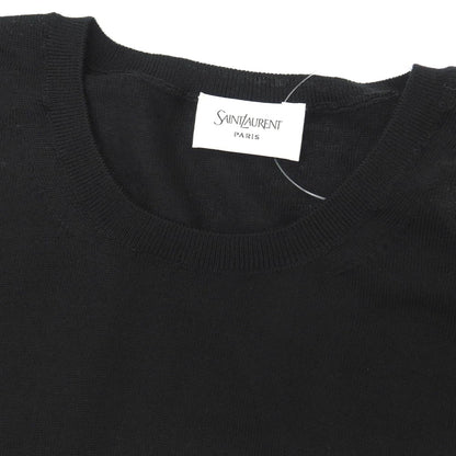 【中古】【未使用】サンローランパリ SAINT LAURENT PARIS ハイゲージ ウール クルーネックニット ブラック【サイズL】【 状態ランクS 】【 メンズ 】