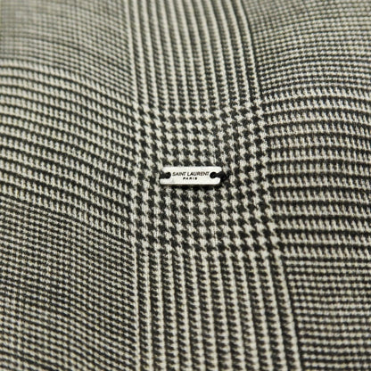 【中古】【未使用】サンローランパリ SAINT LAURENT PARIS シルク グレンチェック ストール ブラックxホワイト【 状態ランクS 】【 ユニセックス 】