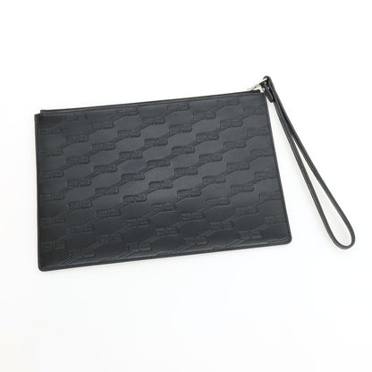 【中古】【未使用】バレンシアガ BALENCIAGA レザー クラッチバッグ ブラック【 状態ランクS 】【 メンズ 】