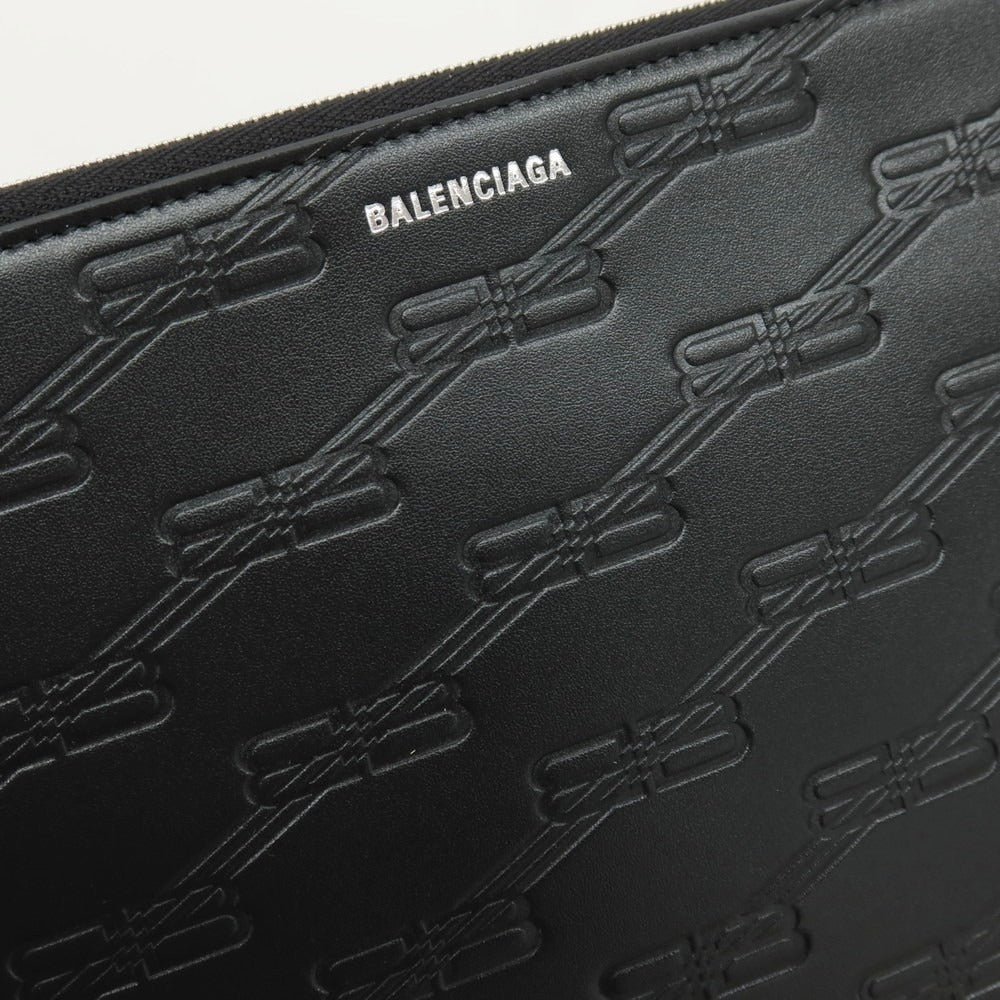 【中古】【未使用】バレンシアガ BALENCIAGA レザー クラッチバッグ ブラック【 状態ランクS 】【 メンズ 】