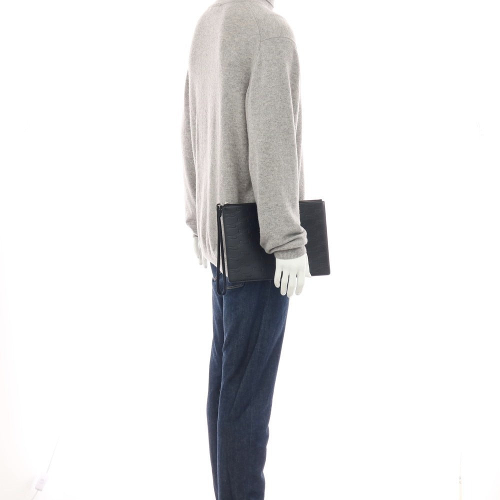 【中古】【未使用】バレンシアガ BALENCIAGA レザー クラッチバッグ ブラック【 状態ランクS 】【 メンズ 】