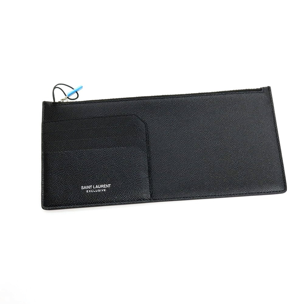 【中古】【未使用】サンローラン SAINT LAURENT レザー フラグメントケース ブラック【 状態ランクS 】【 メンズ 】