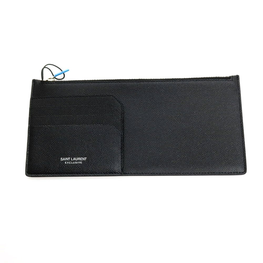 【中古】【未使用】サンローラン SAINT LAURENT レザー フラグメントケース ブラック【 状態ランクS 】【 メンズ 】