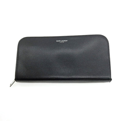 【SALE10%OFF/返品不可】【中古】サンローランパリ SAINT LAURENT PARIS レザー ラウンドジップ 長財布 ブラック【 状態ランクA 】【 メンズ 】