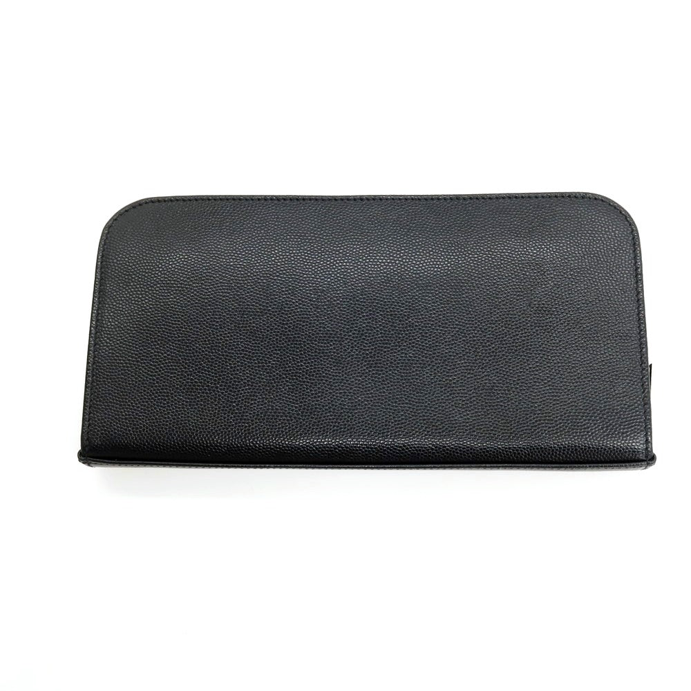 【SALE10%OFF/返品不可】【中古】サンローランパリ SAINT LAURENT PARIS レザー ラウンドジップ 長財布 ブラック【 状態ランクA 】【 メンズ 】