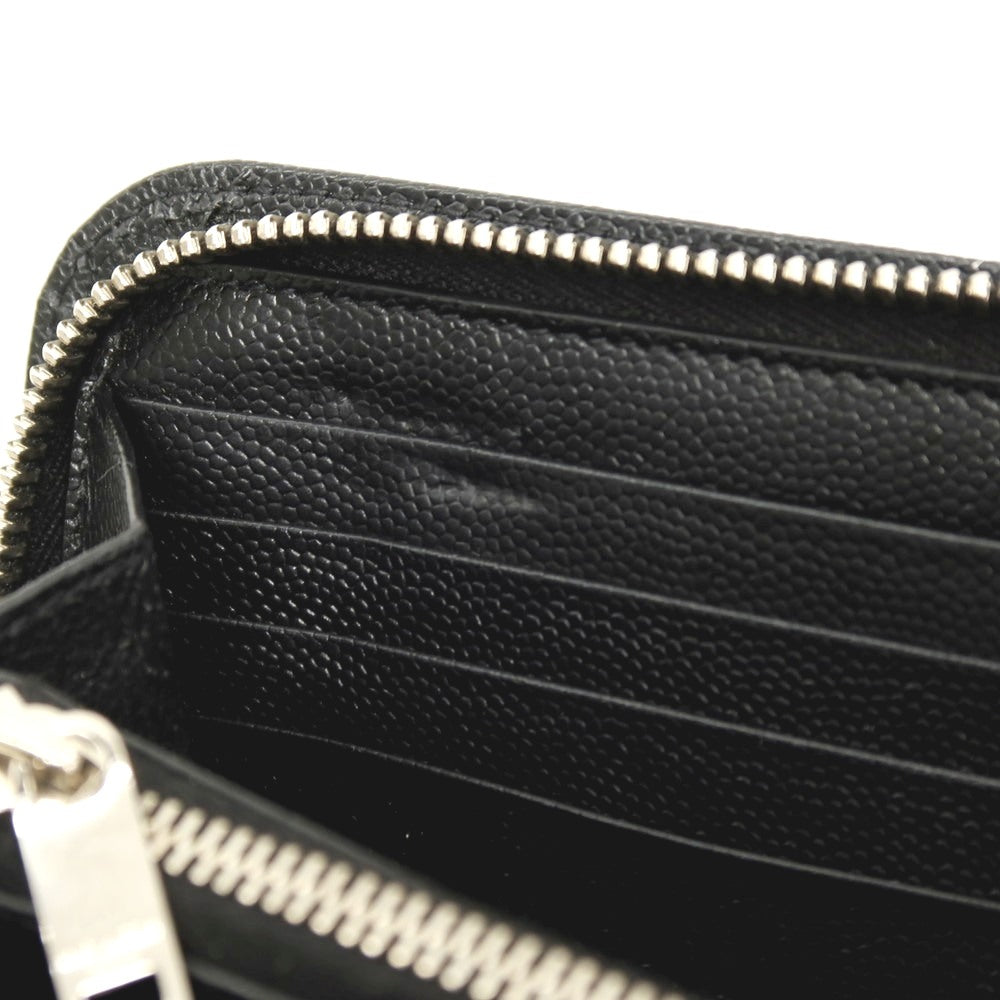 【SALE10%OFF/返品不可】【中古】サンローランパリ SAINT LAURENT PARIS レザー ラウンドジップ 長財布 ブラック【 状態ランクA 】【 メンズ 】