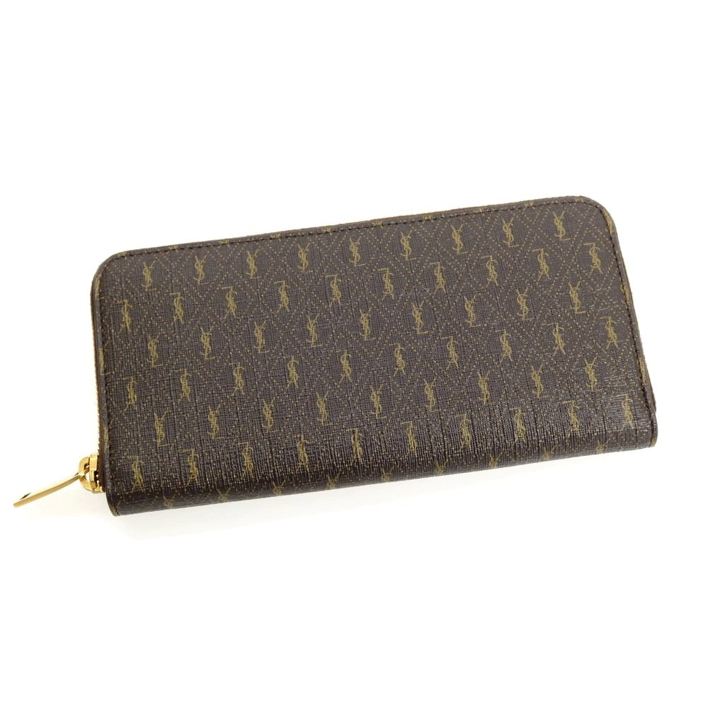 【中古】サンローランパリ SAINT LAURENT PARIS ル・モノグラム レザー ラウンドジップ 長財布 ダークブラウン【 状態ランクA 】【 ユニセックス 】
