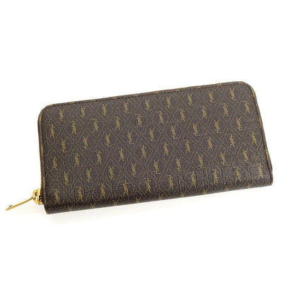 【SALE10%OFF/返品不可】【中古】サンローランパリ SAINT LAURENT PARIS ル・モノグラム レザー ラウンドジップ 長財布 ダークブラウン【 状態ランクA 】【 ユニセックス 】