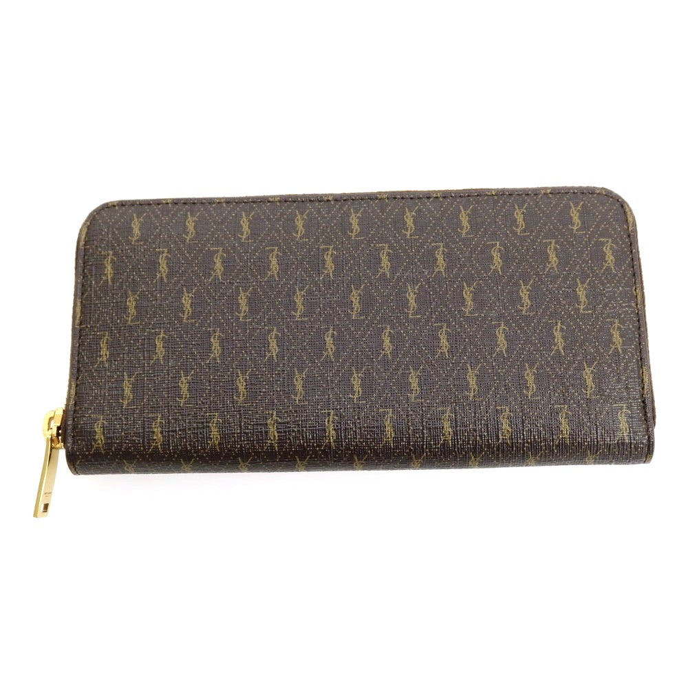 【中古】サンローランパリ SAINT LAURENT PARIS ル・モノグラム レザー ラウンドジップ 長財布 ダークブラウン【 状態ランクA 】【 ユニセックス 】