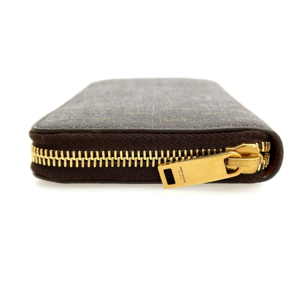 【SALE10%OFF/返品不可】【中古】サンローランパリ SAINT LAURENT PARIS ル・モノグラム レザー ラウンドジップ 長財布 ダークブラウン【 状態ランクA 】【 ユニセックス 】