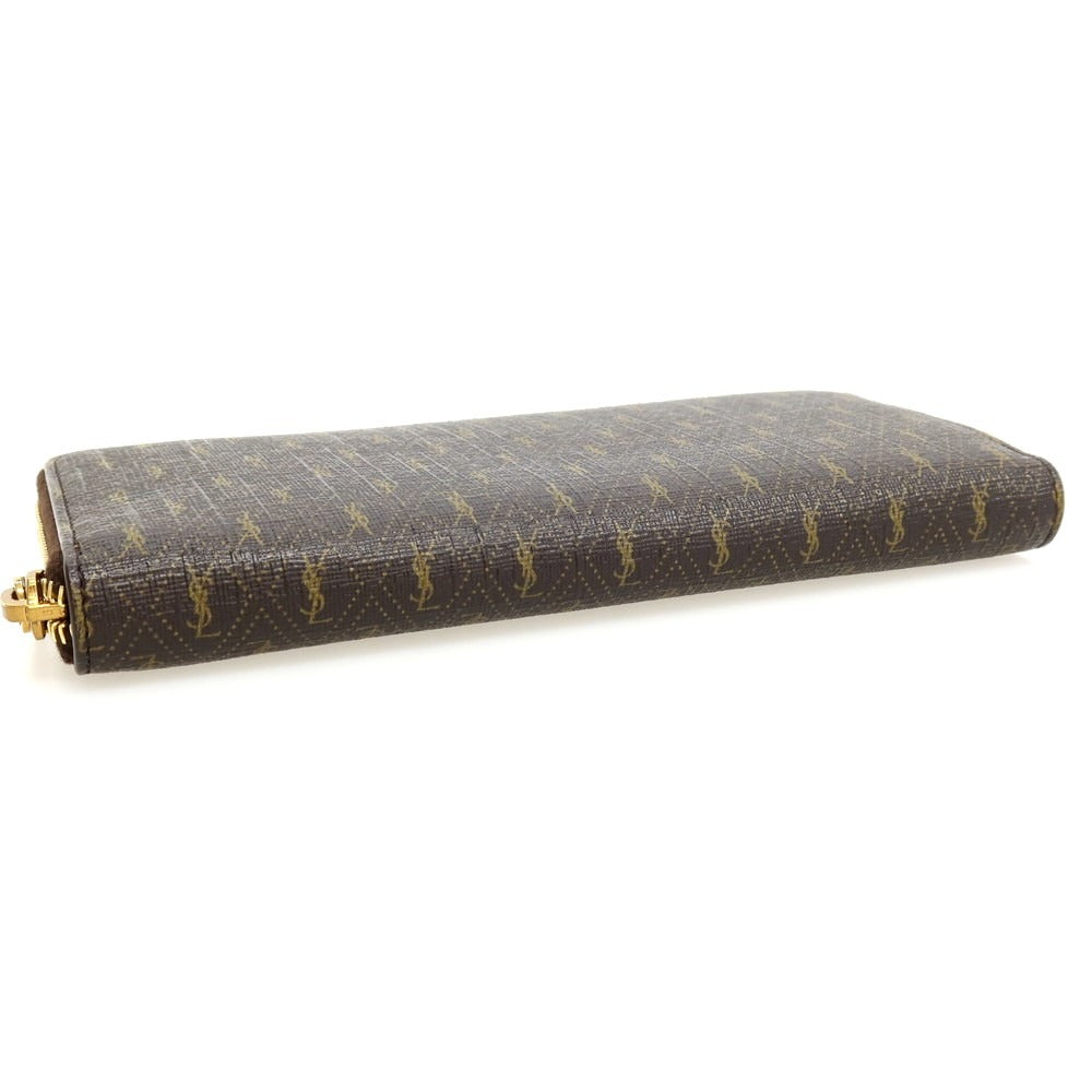 【SALE10%OFF/返品不可】【中古】サンローランパリ SAINT LAURENT PARIS ル・モノグラム レザー ラウンドジップ 長財布 ダークブラウン【 状態ランクA 】【 ユニセックス 】