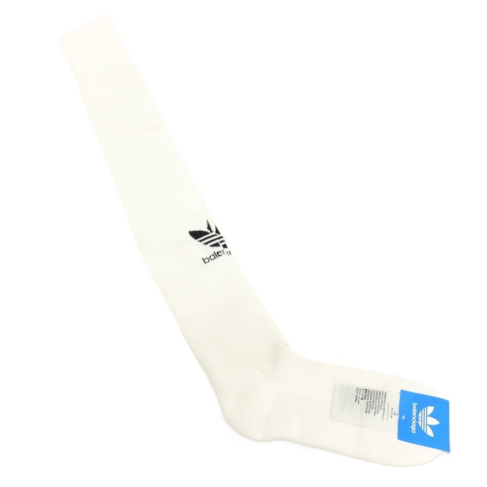 【中古】【未使用】バレンシアガ BALENCIAGA × adidas コットンナイロンポリウレタン サッカーソックス 靴下 ホワイト【サイズL（26～28cm）】【 状態ランクS 】【 メンズ 】