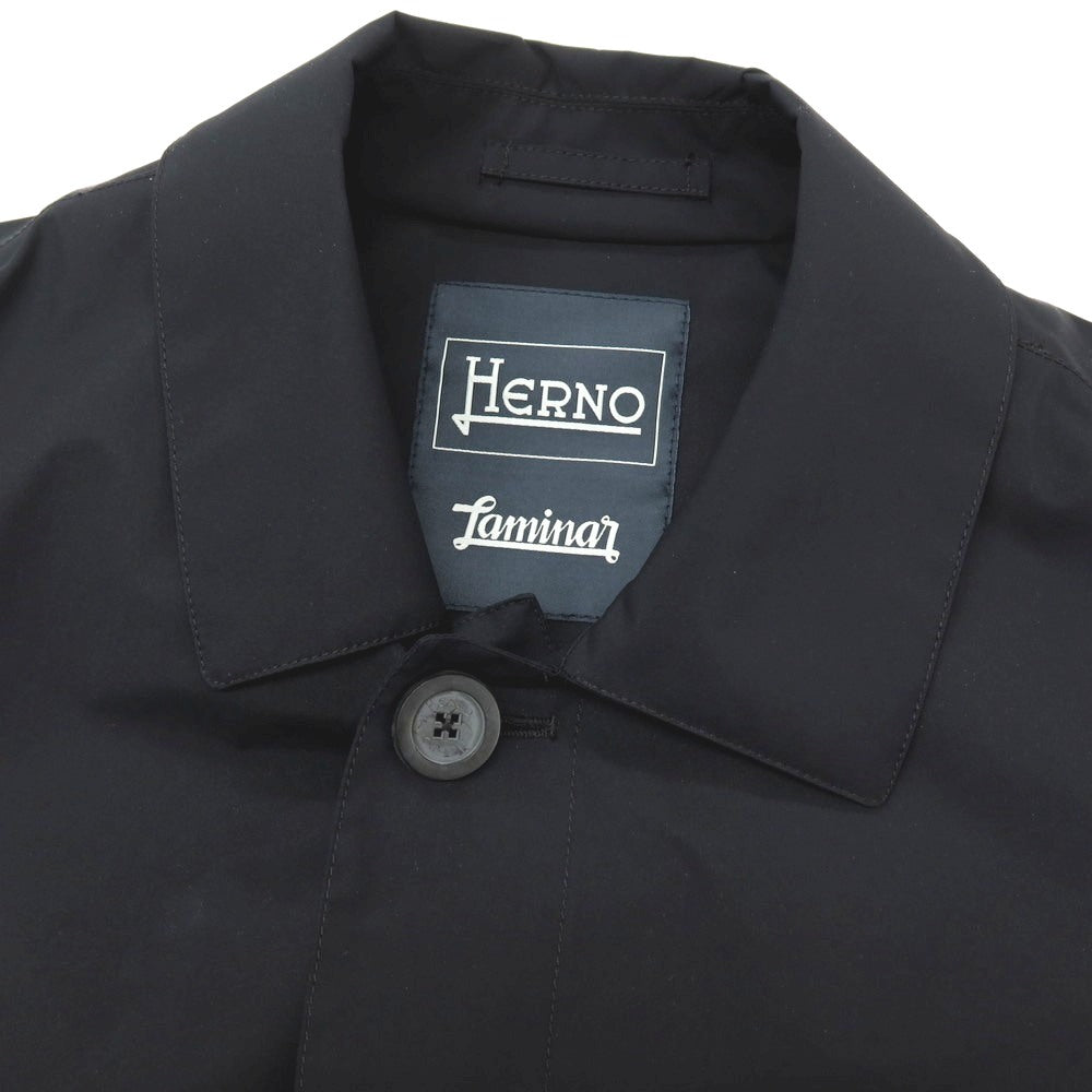 【中古】【未使用】ヘルノ Herno Laminar GORE-TEX ポリエステル ステンカラーコート ネイビー【サイズ46】【 状態ランクS 】【 メンズ 】