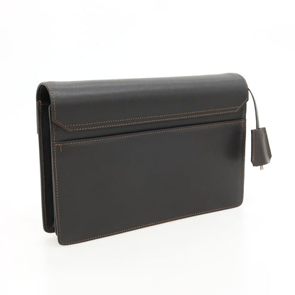 【中古】ダンヒル Dunhill 牛革 セカンドバッグ ダークブラウン【 状態ランクA 】【 メンズ 】