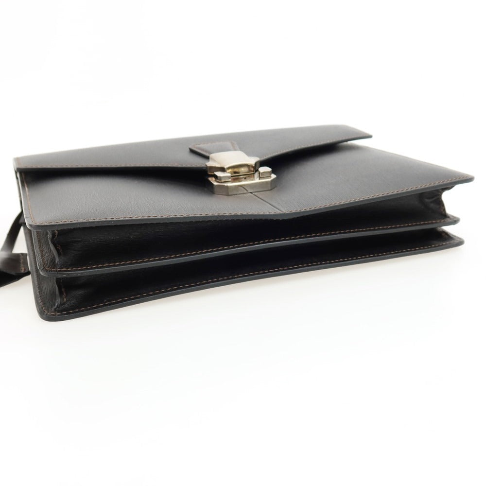 【中古】ダンヒル Dunhill 牛革 セカンドバッグ ダークブラウン【 状態ランクA 】【 メンズ 】