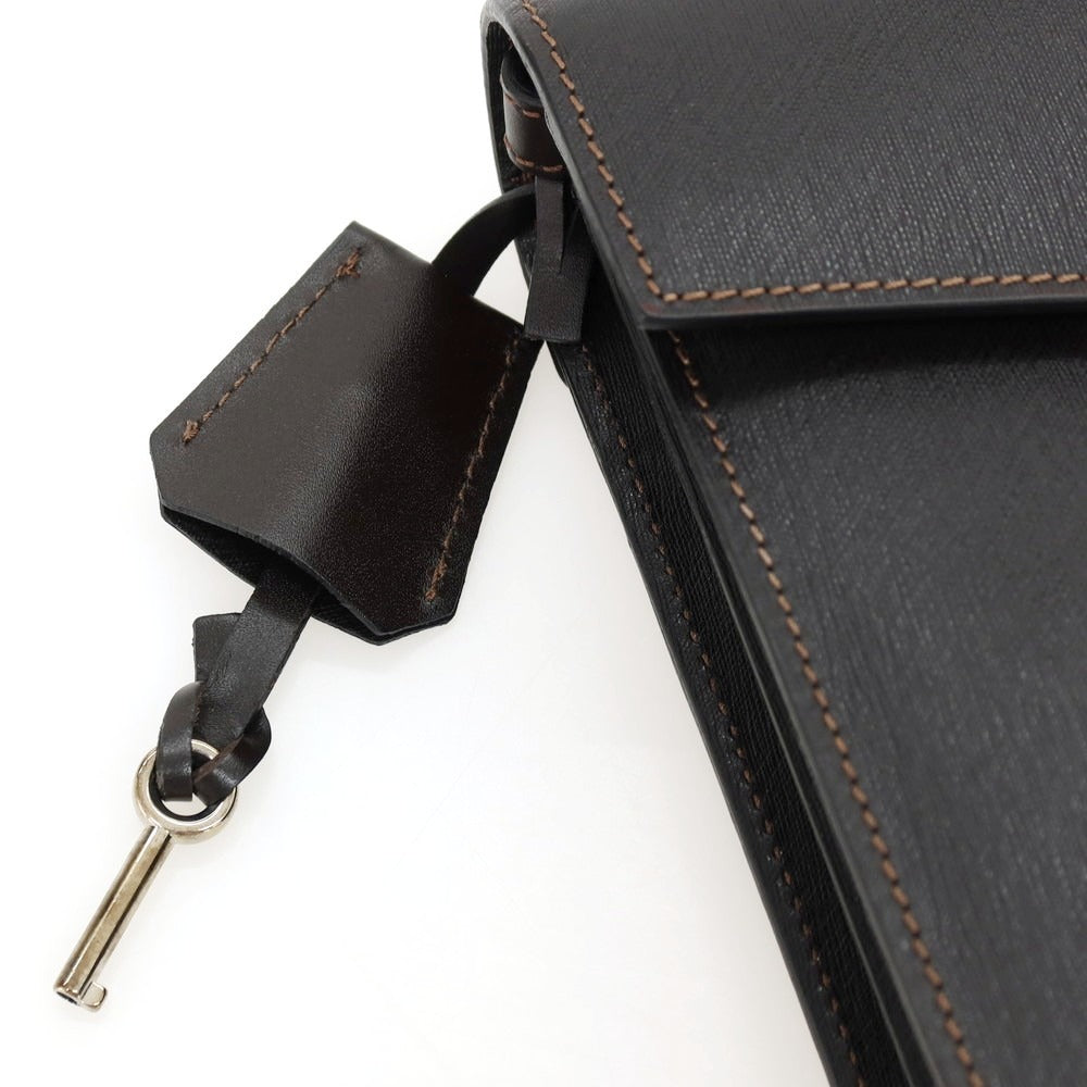 【中古】ダンヒル Dunhill 牛革 セカンドバッグ ダークブラウン【 状態ランクA 】【 メンズ 】