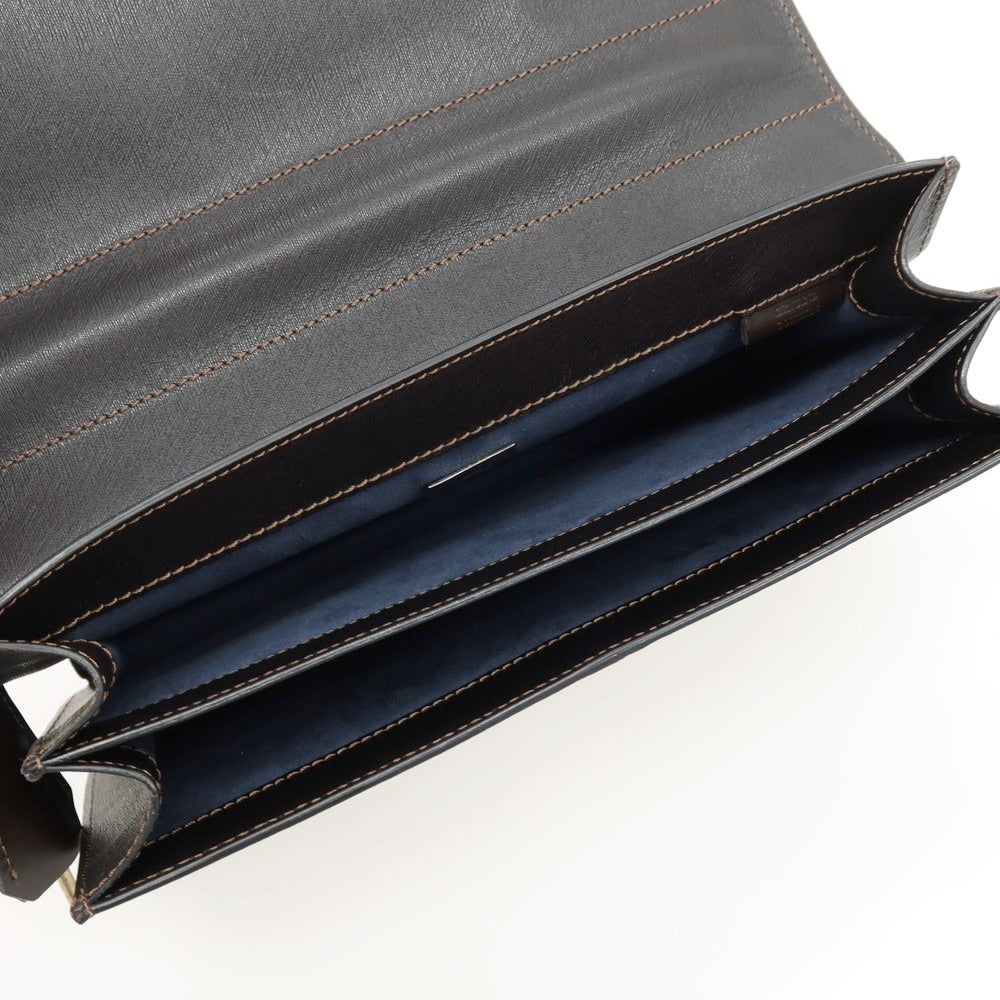【中古】ダンヒル Dunhill 牛革 セカンドバッグ ダークブラウン【 状態ランクA 】【 メンズ 】