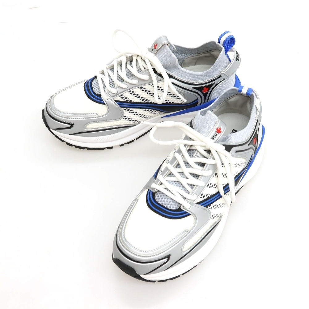 【新品】ディースクエアード DSQUARED2 Dash ナイロン系 スニーカー ホワイトxブルー【サイズ41】【 状態ランクN 】【 メンズ 】