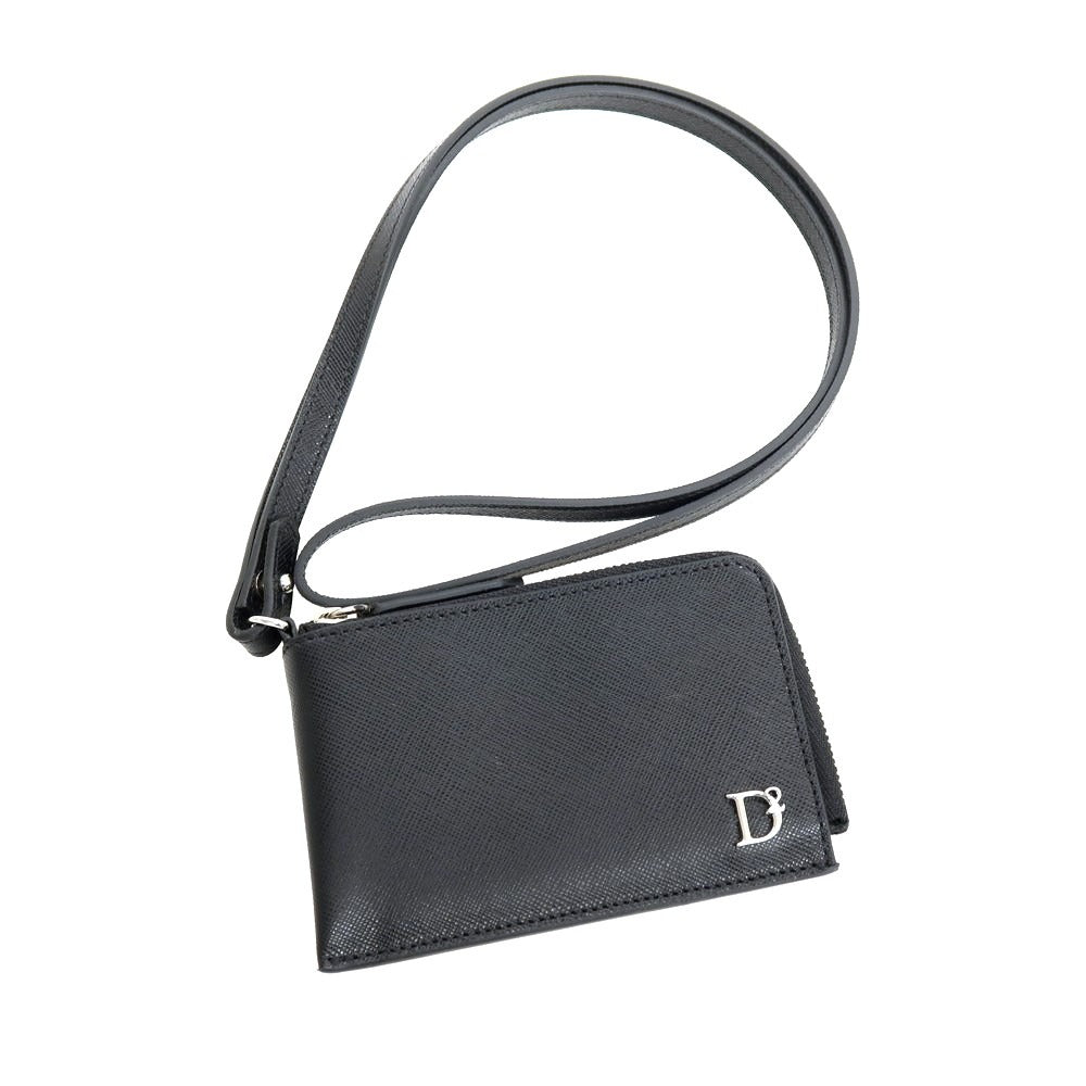 【新品】ディースクエアード DSQUARED2 サフィアーノレザー Neck Wallets ネックストラップ付き財布 ブラック【 状態ランクN 】【 メンズ 】