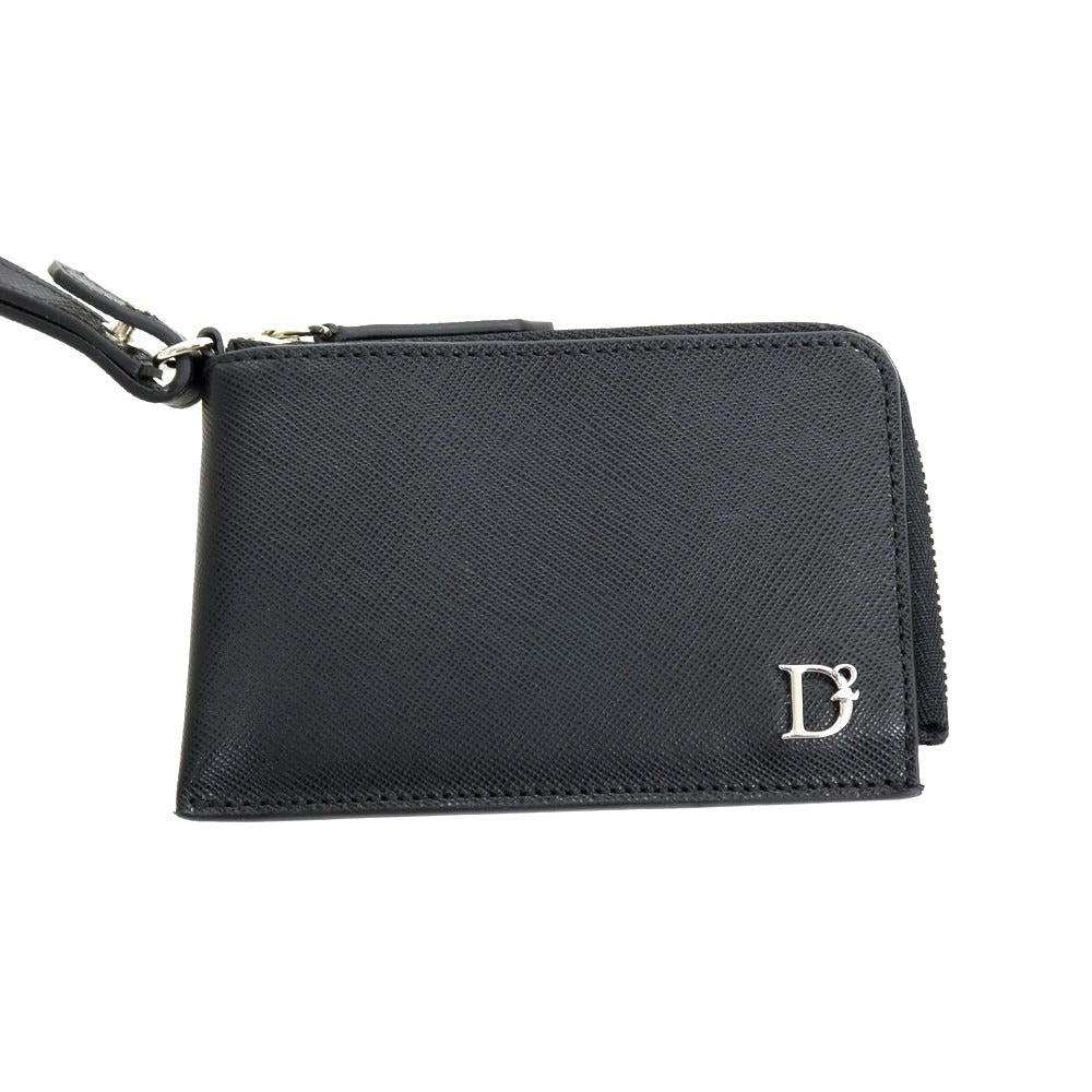【新品】ディースクエアード DSQUARED2 サフィアーノレザー Neck Wallets ネックストラップ付き財布 ブラック【 状態ランクN 】【 メンズ 】