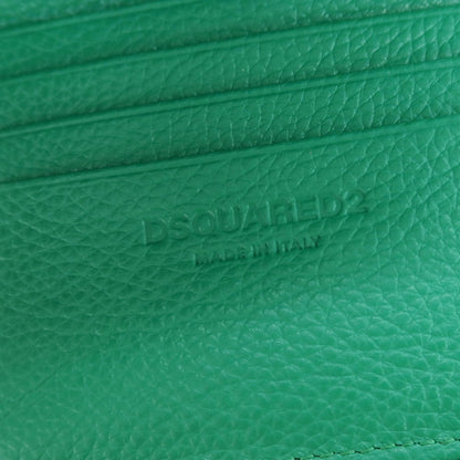 【新品】ディースクエアード DSQUARED2 Spiker Zip Walle タンブルレザー 二つ折り財布 ホワイトxグリーン【 状態ランクN 】【 メンズ 】