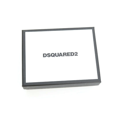 【新品】ディースクエアード DSQUARED2 Spiker Zip Walle タンブルレザー 二つ折り財布 ホワイトxグリーン【 状態ランクN 】【 メンズ 】