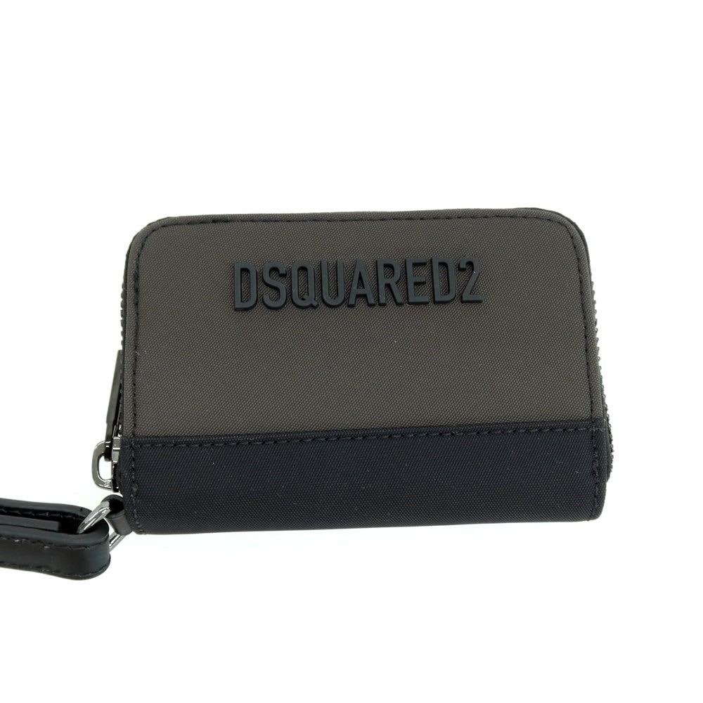 【新品】ディースクエアード DSQUARED2 ナイロン系 ネックストラップ付きコインカードウォレット 財布 ダークオリーブxブラック【 状態ランクN 】【 メンズ 】
