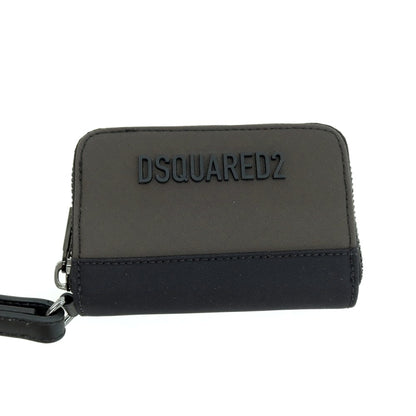 【新品】ディースクエアード DSQUARED2 ナイロン系 ネックストラップ付きコインカードウォレット 財布 ダークオリーブxブラック【 状態ランクN 】【 メンズ 】