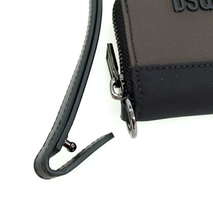 【新品】ディースクエアード DSQUARED2 ナイロン系 ネックストラップ付きコインカードウォレット 財布 ダークオリーブxブラック【 状態ランクN 】【 メンズ 】