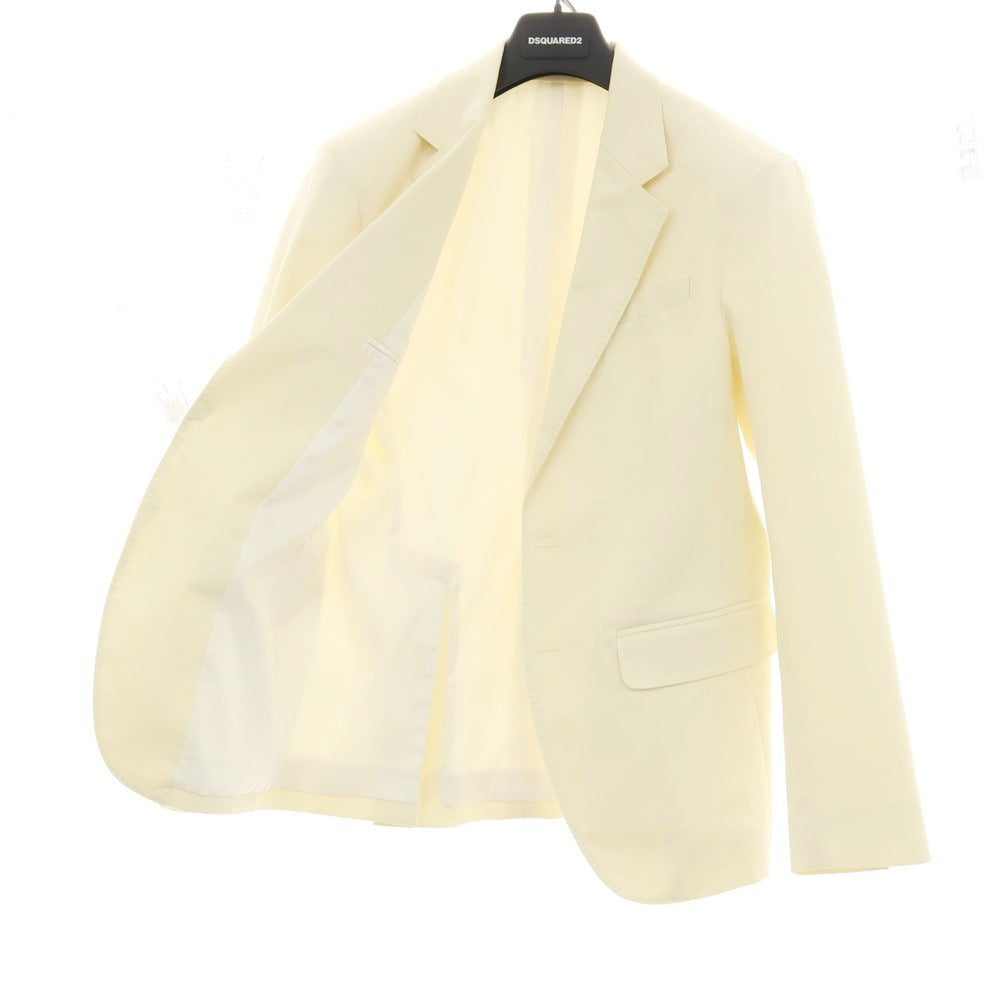 【新品】ディースクエアード DSQUARED2 CAPRI ツイルコットンポリウレタン 2つボタンスーツ セットアップ アイボリー【サイズ42】【 状態ランクN 】【 メンズ 】