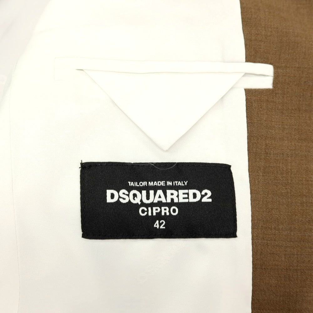 【新品】ディースクエアード DSQUARED2 CIPRO ウール 2つボタンスーツ ブラウン【サイズ42】【 状態ランクN 】【 メンズ 】[BPD]