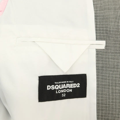 【新品アウトレット】ディースクエアード DSQUARED2 LONDON ウール ハウンドトゥース 2つボタンスーツ セットアップ グレー【サイズ52】【 状態ランクN- 】【 メンズ 】