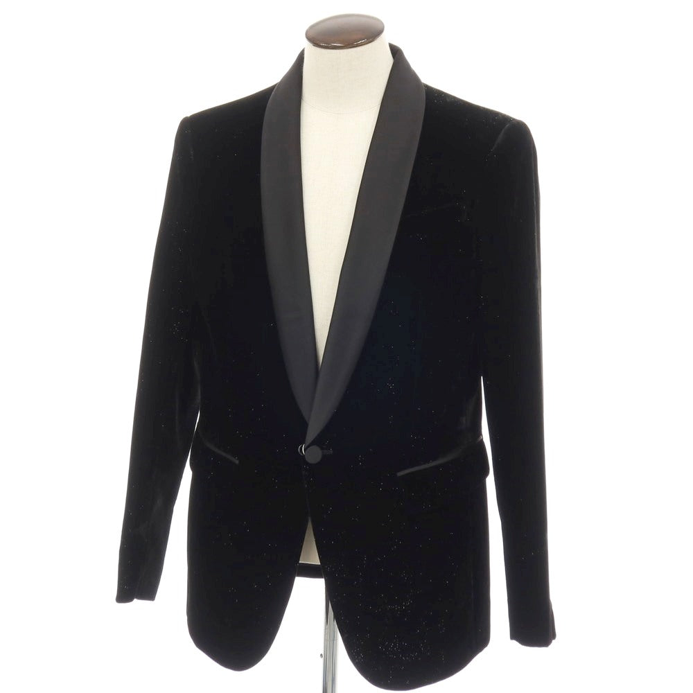 【新品】ディースクエアード DSQUARED2 BERLIN BLAZER ベルベット ラメ ショールカラー 1B タキシードジャケット ブラック【サイズ52】【 状態ランクN 】【 メンズ 】[BPD]