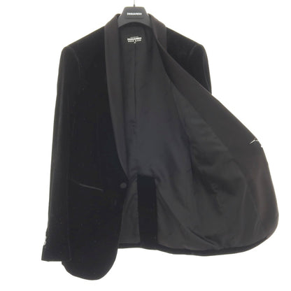 【新品】ディースクエアード DSQUARED2 BERLIN BLAZER ベルベット ラメ ショールカラー 1B タキシードジャケット ブラック【サイズ52】【 状態ランクN 】【 メンズ 】