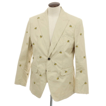 【新品】ディースクエアード DSQUARED2 Fruit Embroidery London コットン バナナ 2B カジュアルジャケット ベージュxイエロー【サイズ56】【 状態ランクN 】【 メンズ 】