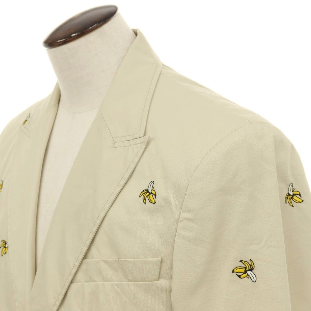 【新品】ディースクエアード DSQUARED2 Fruit Embroidery London コットン バナナ 2B カジュアルジャケット ベージュxイエロー【サイズ56】【 状態ランクN 】【 メンズ 】[CPD]